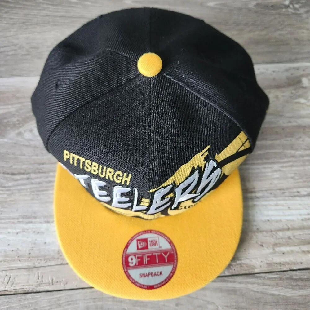 NFL Pittsburgh Steelers New Era 9Fifty Big Tall Graffiti Letter Snapback Hat Vtg